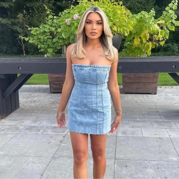 NWT Zara Denim Mini Dress - Picture 5 of 17